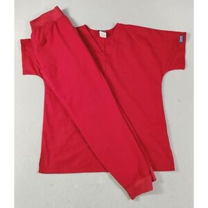 Maevn Cherokee Scrub Set Womens XS/S Red Top Jogger Pants Medical Nurse Doctor